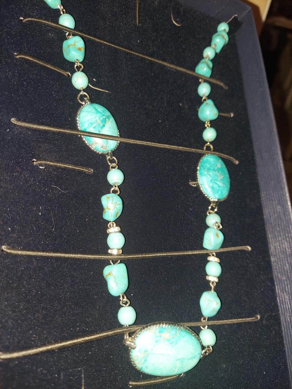 Stauer Turquoise Beaded Necklace with Oval Stone Accents - Blue - Picture 7 of 13